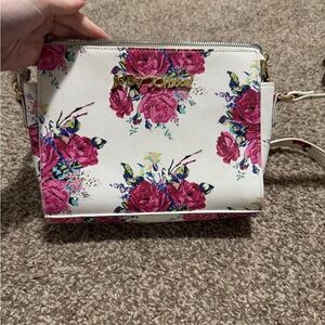 Betsey Johnson Pink Floral Crossbody Bag